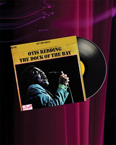 Otis Redding’s “(Sittin’ on) The Dock of the Bay” album cover