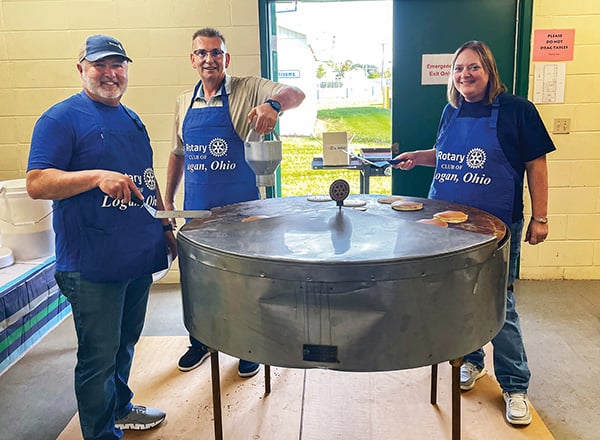 The special griddle the club uses crafted in 1988 by late Rotarian Ed Runge, an engineer and machinist.