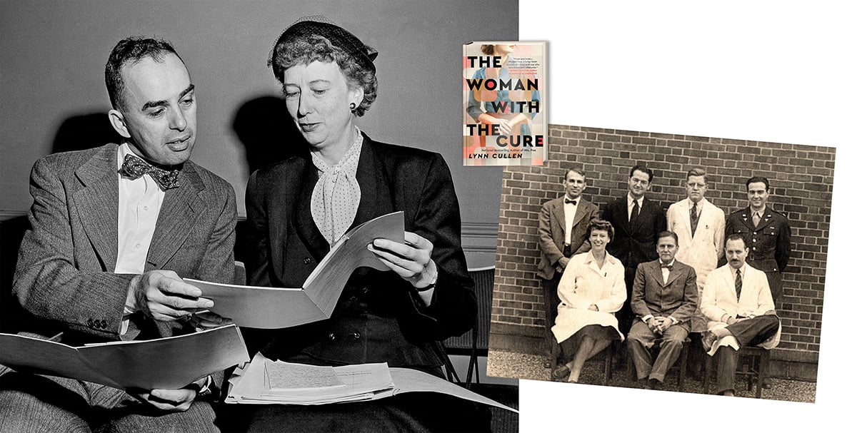 Dr. David Bodian sits with Horstmann; Lynn Cullen’s novel ; Horstmann poses alongside her colleagues at the Yale School of Medicine