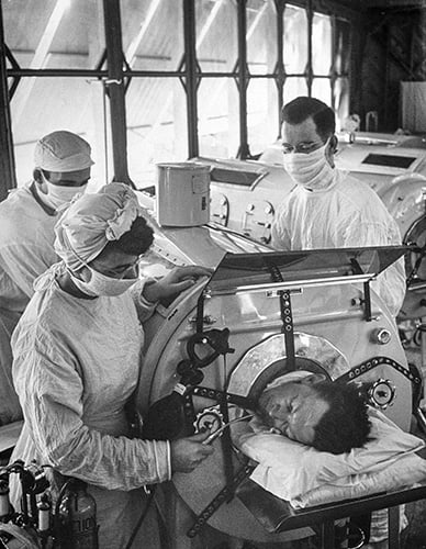 Scenes from a polio hospital