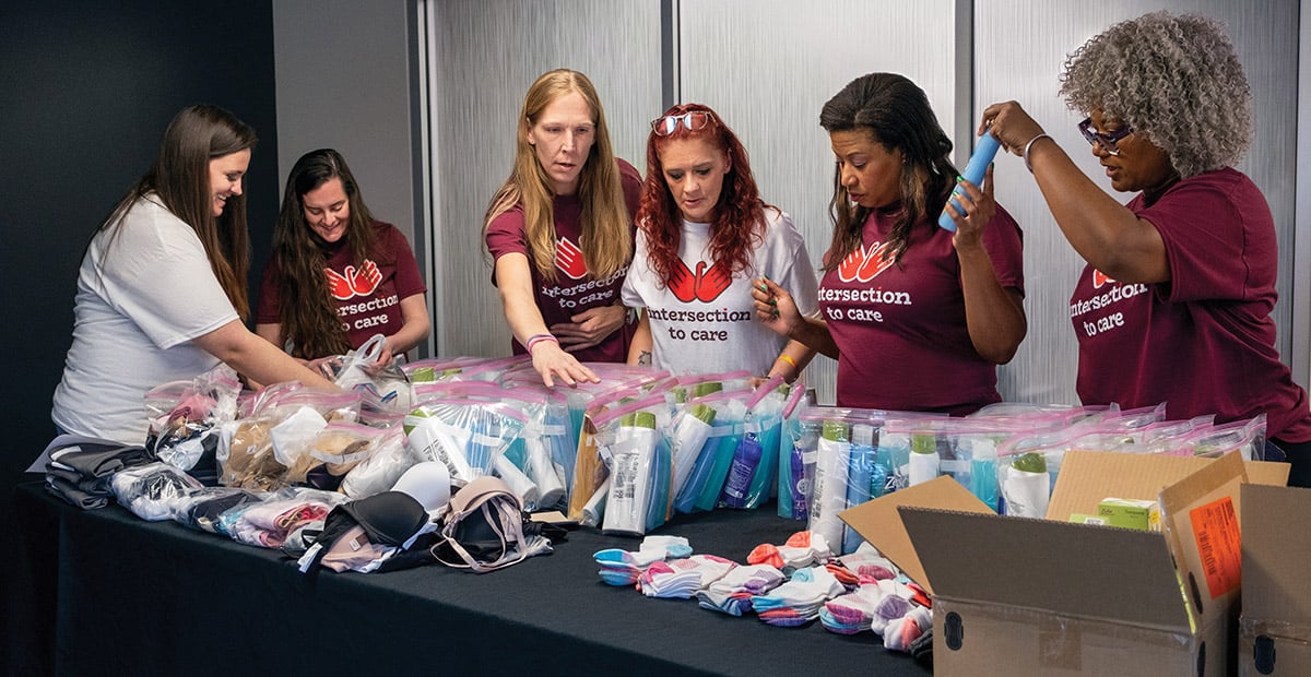 Rotary members pack care kits for women in jail