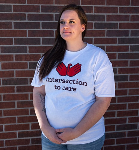 Alexis Tracy,, formerly incarcerated, now serves as housing coordinator for the Oxford House of Kansas
