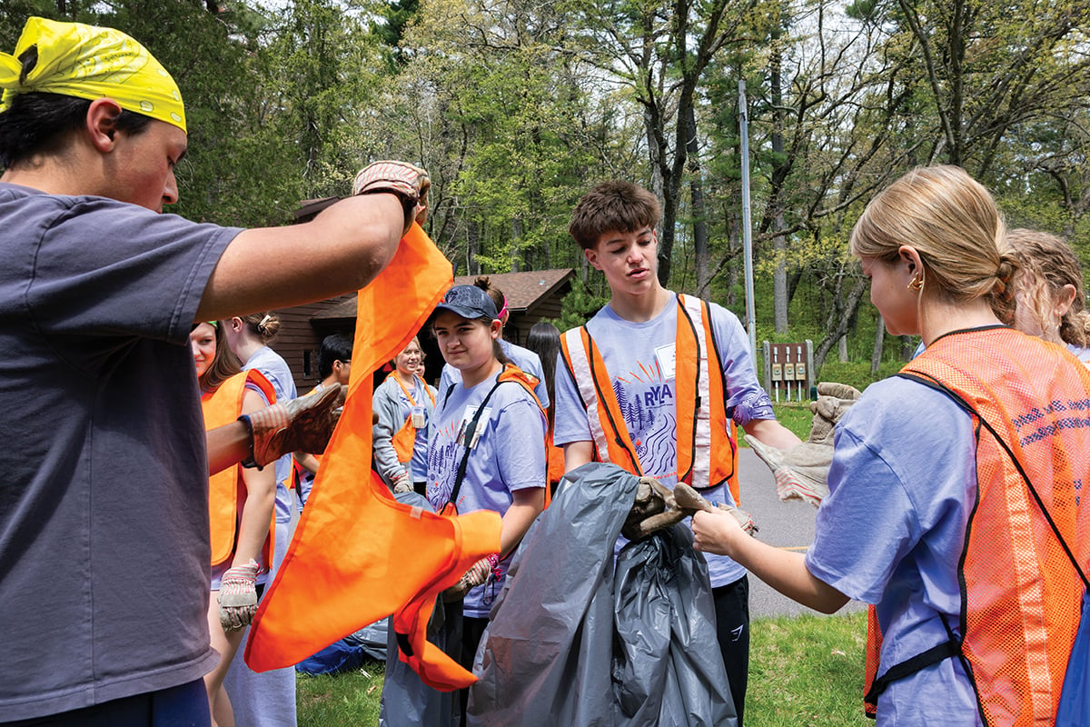 The three-day Rotary Youth Leadership Awards (RYLA) program, held in May at Camp Upham Woods in Wisconsin Dells, included service activities such as a roadside cleanup.