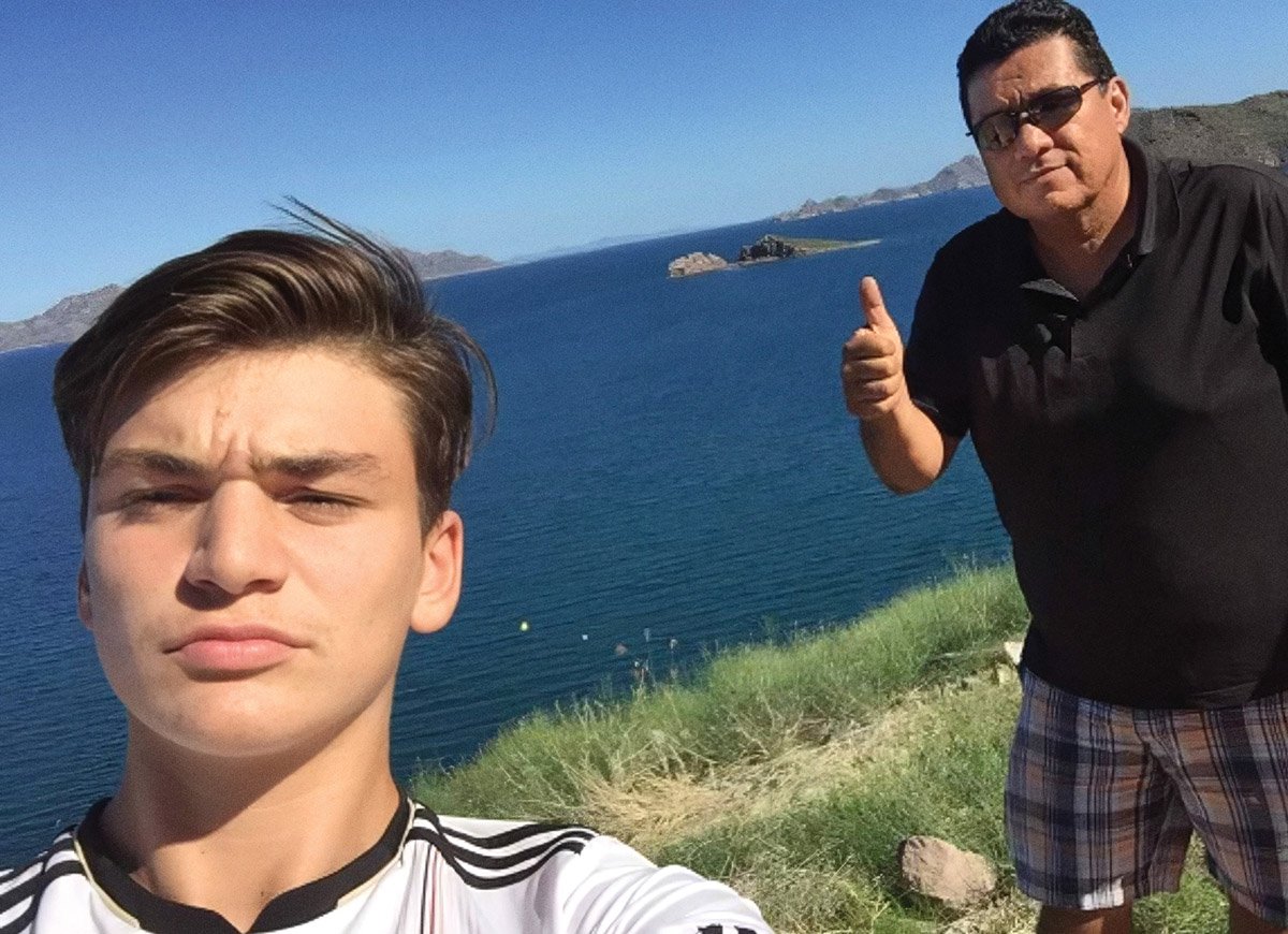 Gregor Baum with his host dad during his Rotary Youth Exchange in Mexico