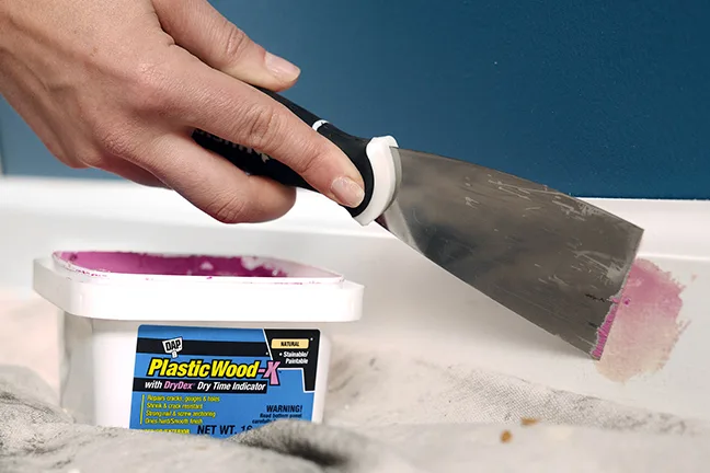 Application image of DryDex spackling on baseboard