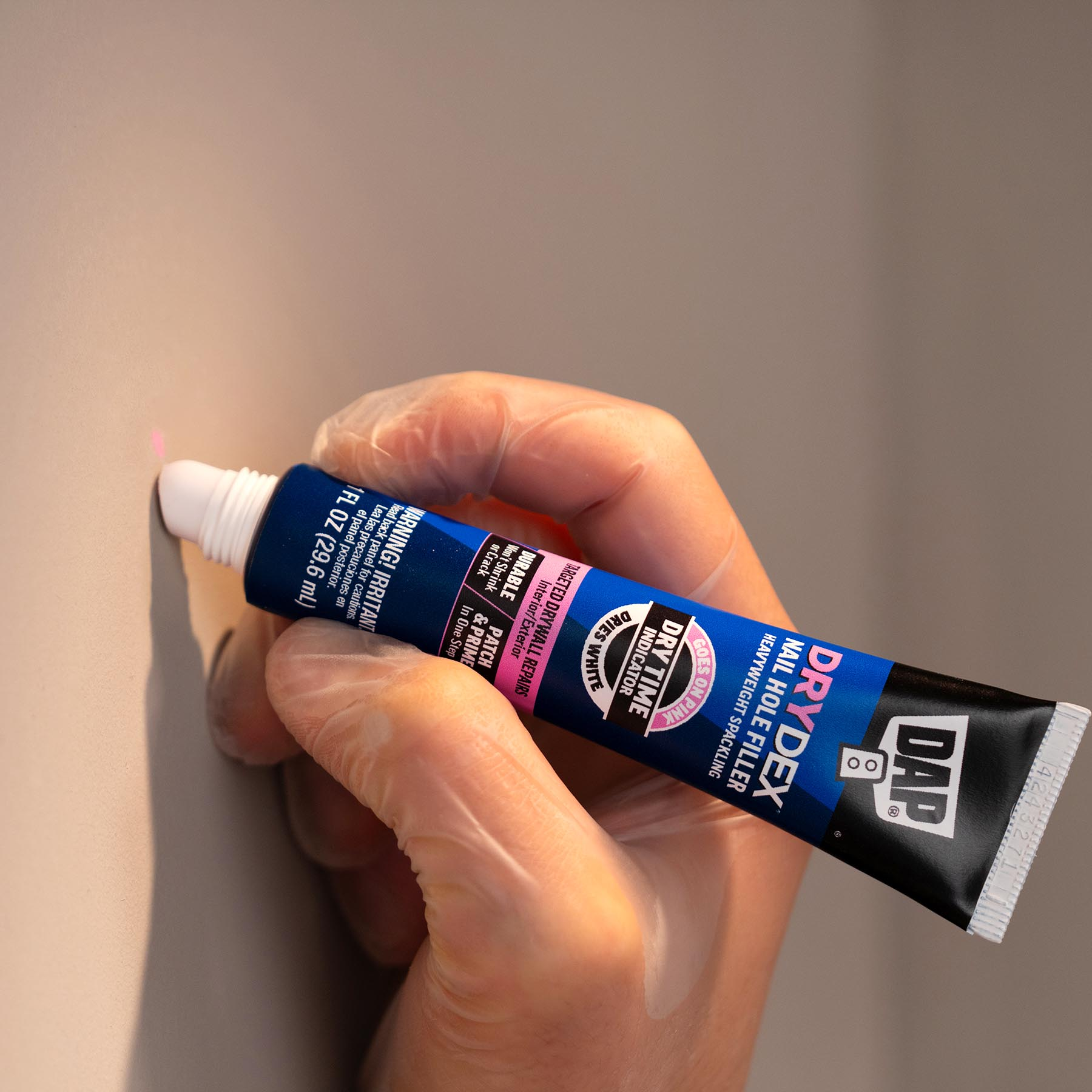 DryDex On-the-Go repairing small hole in wall