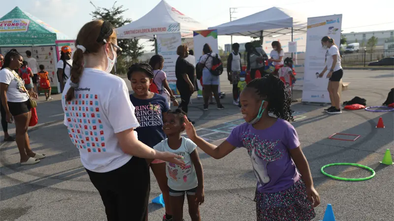 Kids in the events participating in the fun activities