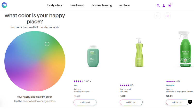 multicolored wheel on a webpage