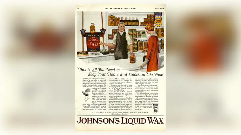 Johnson Wax’s Liquid Polish vintage advertisement from 1925