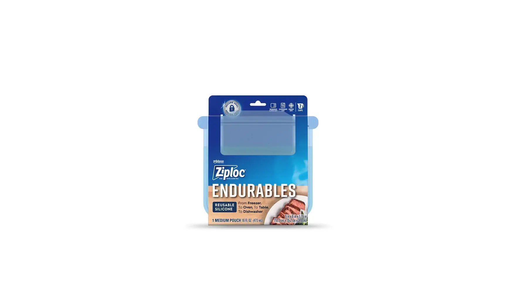  Ziploc Endurables Large Pouch, 8 Cups, Reusable Silicone Bags  and Food Storage Meal Prep Containers for Freezer, Oven, and Microwave,  Dishwasher Safe : Health & Household