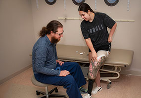 prosthetic patient meets with provider