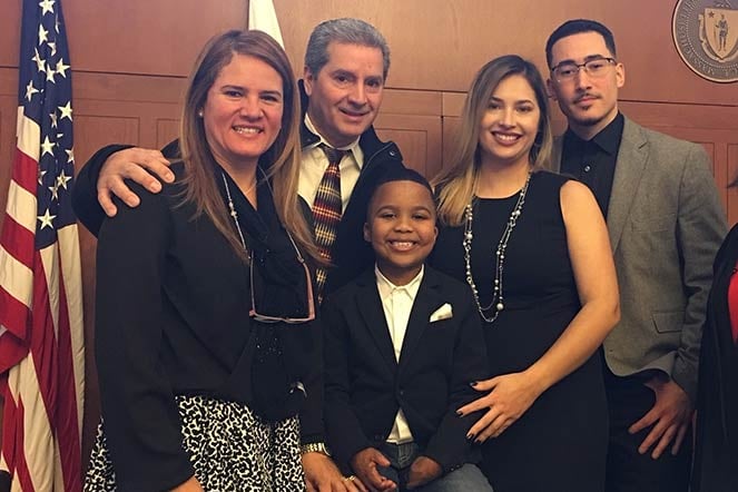 burn patient with four family members