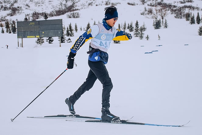 a person skiing