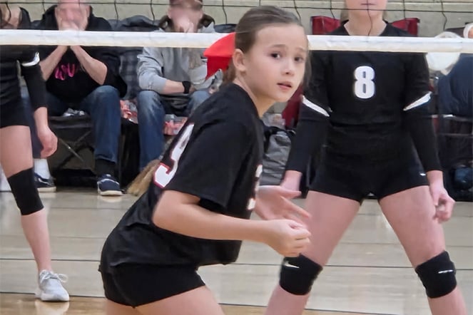 a volleyball player in a game
