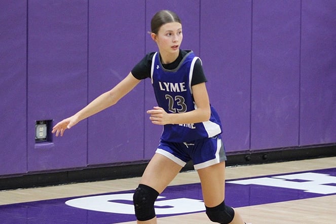 a teenager playing basketball