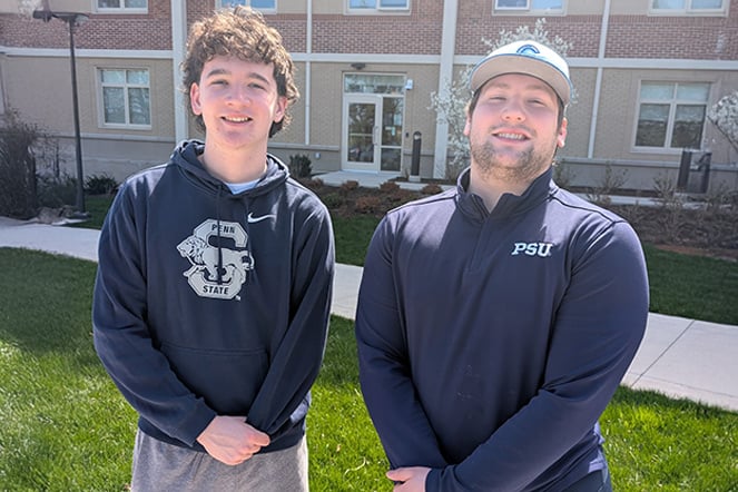 two college students outside