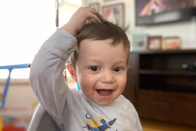 a smiling toddler
