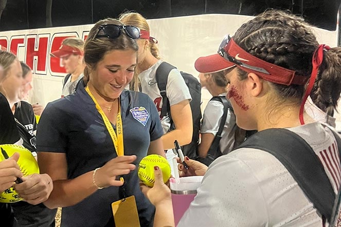 female softball player autographs softball