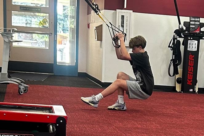 sports medicine patient during physical therapy session