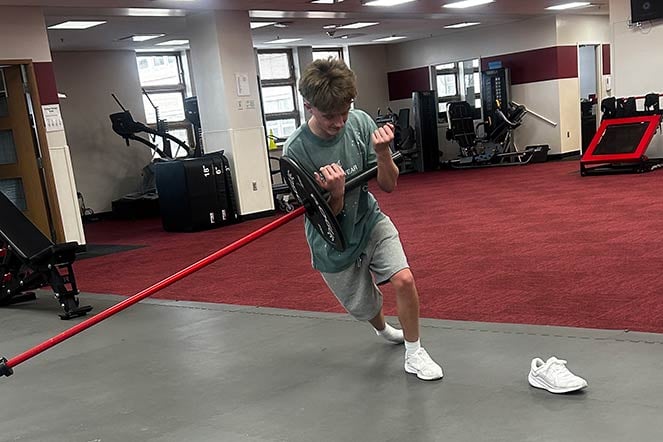sports medicine patient during physical therapy session