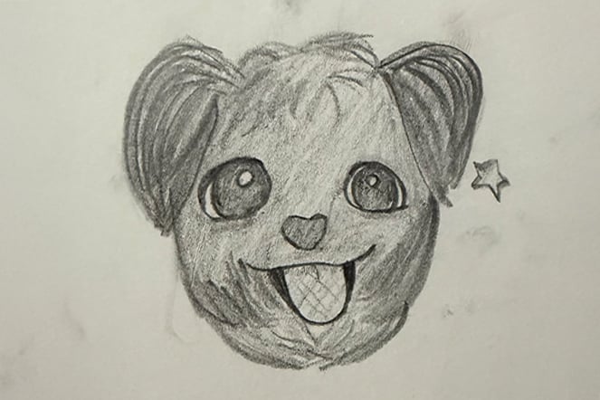 a drawing of a dog