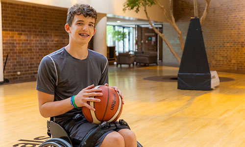 Drew on basketball court