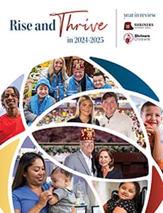 Rise and Thrive in 2024-2025 Shriners International and Shriners Children's Annual Report Cover