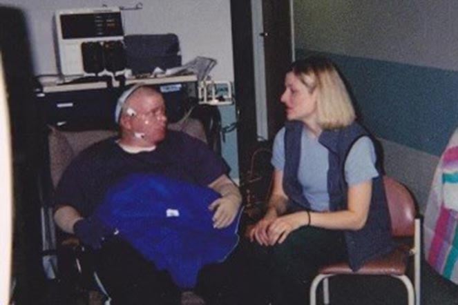 allison with staff member