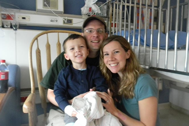 Ben with his parents