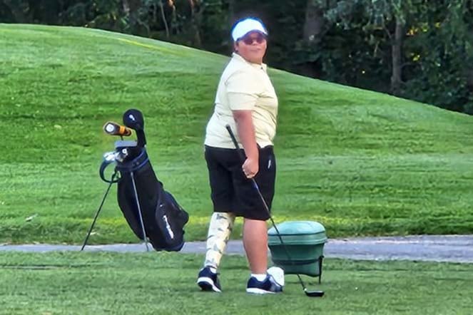 orthopedic patient Carlos on golf course