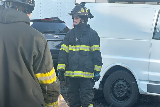 Dan Dean in a fire fighter uniform.