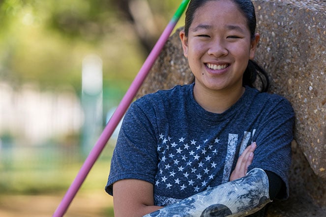 Danielle wearing sports prosthesis