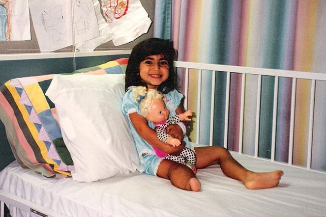 female child with partial leg amputation