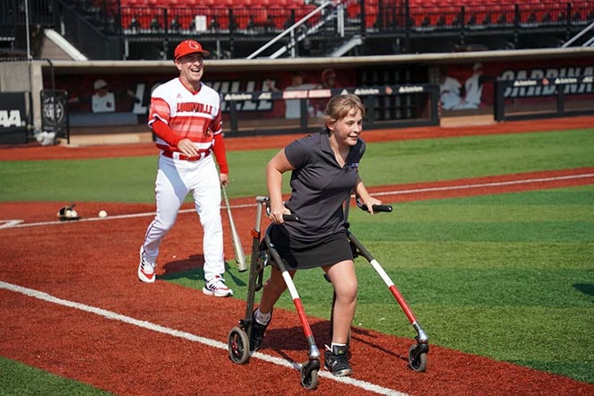 Hallie running bases