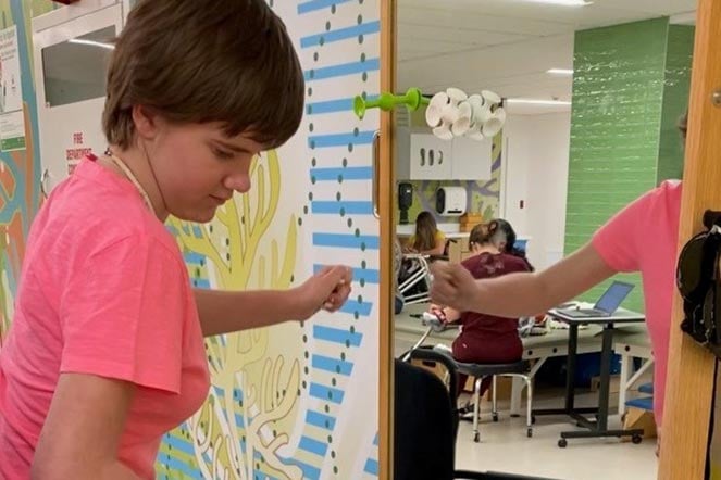 hannah doing physical therapy