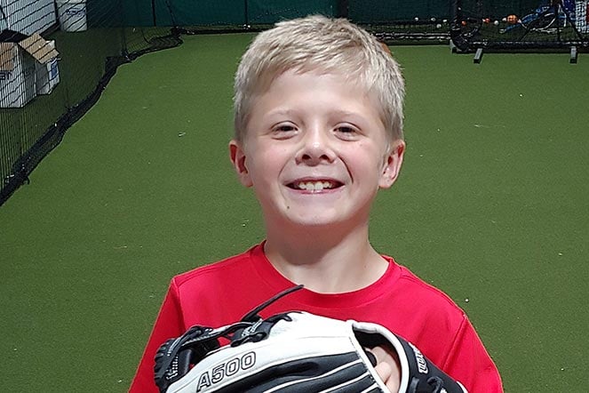 Jace in a batting cage
