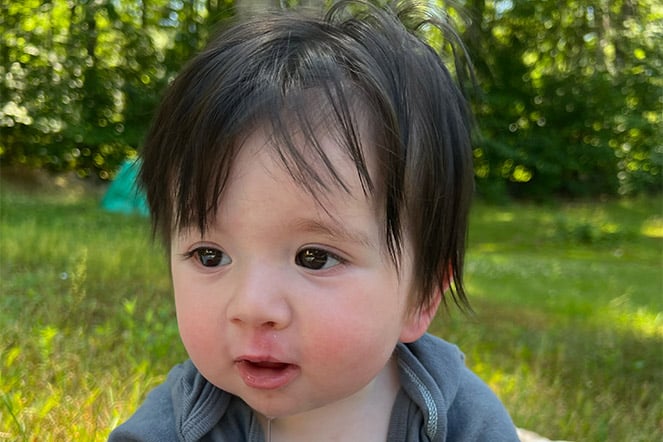Jack driving his toy car
