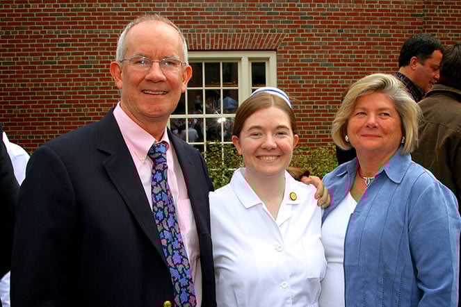 Jackie with mother and father