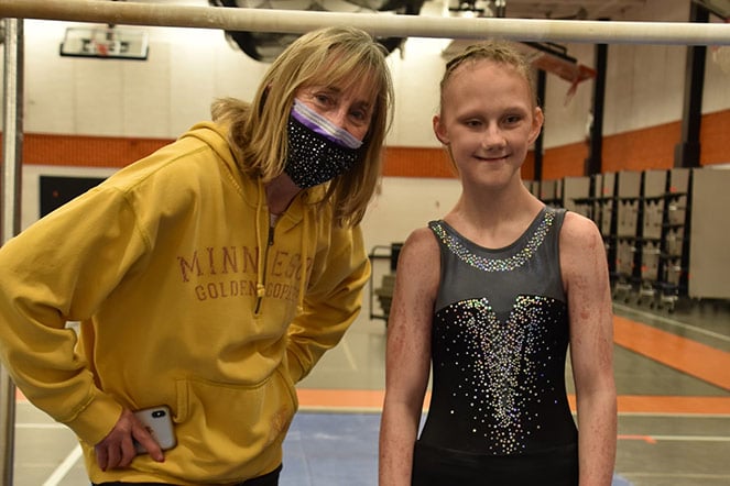 Jordan with gymnastics coach