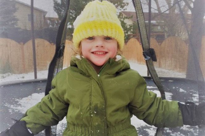 Kendyl outside in the snow