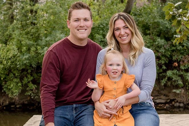 Kennedy with mom and dad