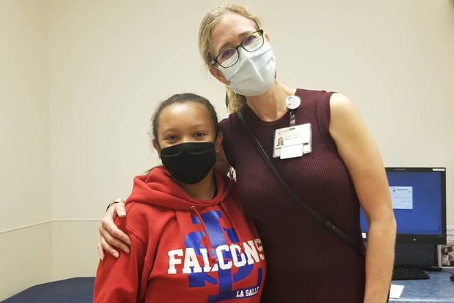 Kira with Dr. Welborn