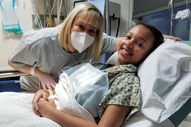 Kira with her mother