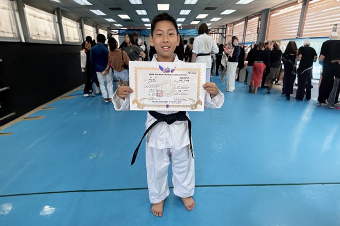 Kyle in martial arts studio