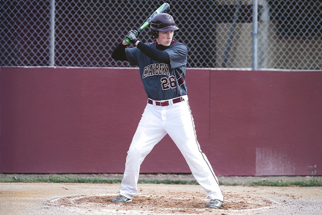 a baseball player preparing to swing a bat