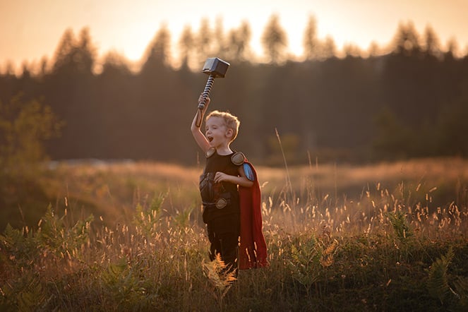 Liam wearing Thor scoliosis brace