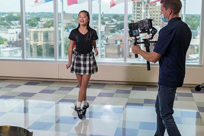 Natalie dancing in hospital during filming