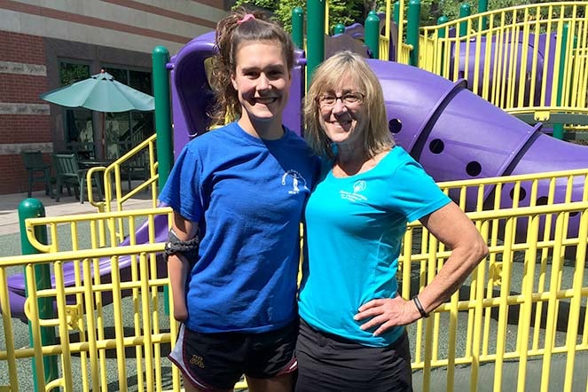 Natalie with female staff member