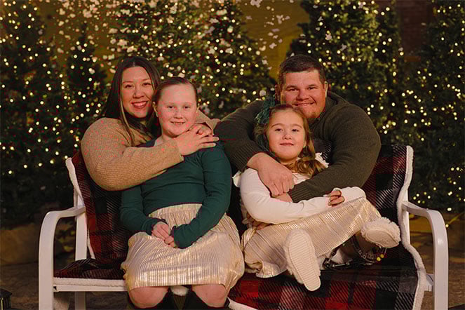 Natalie with her family.