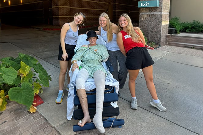 Nathanial with his sisters and mom.